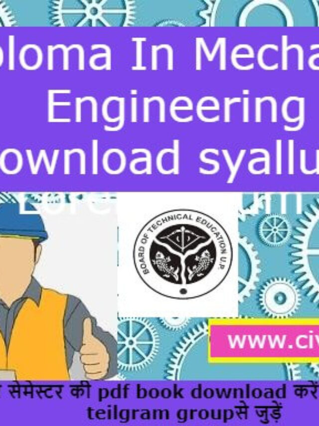 Diploma In Mechanical Engineering books notes pdf Download